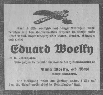 Anzeige in der "Märkische Volks-Zeitung"